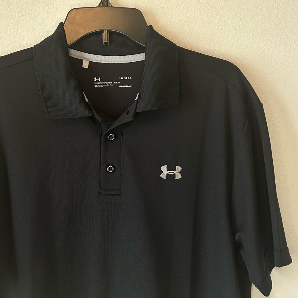 Under Amour Men’s Large Black Heatgear Polo.